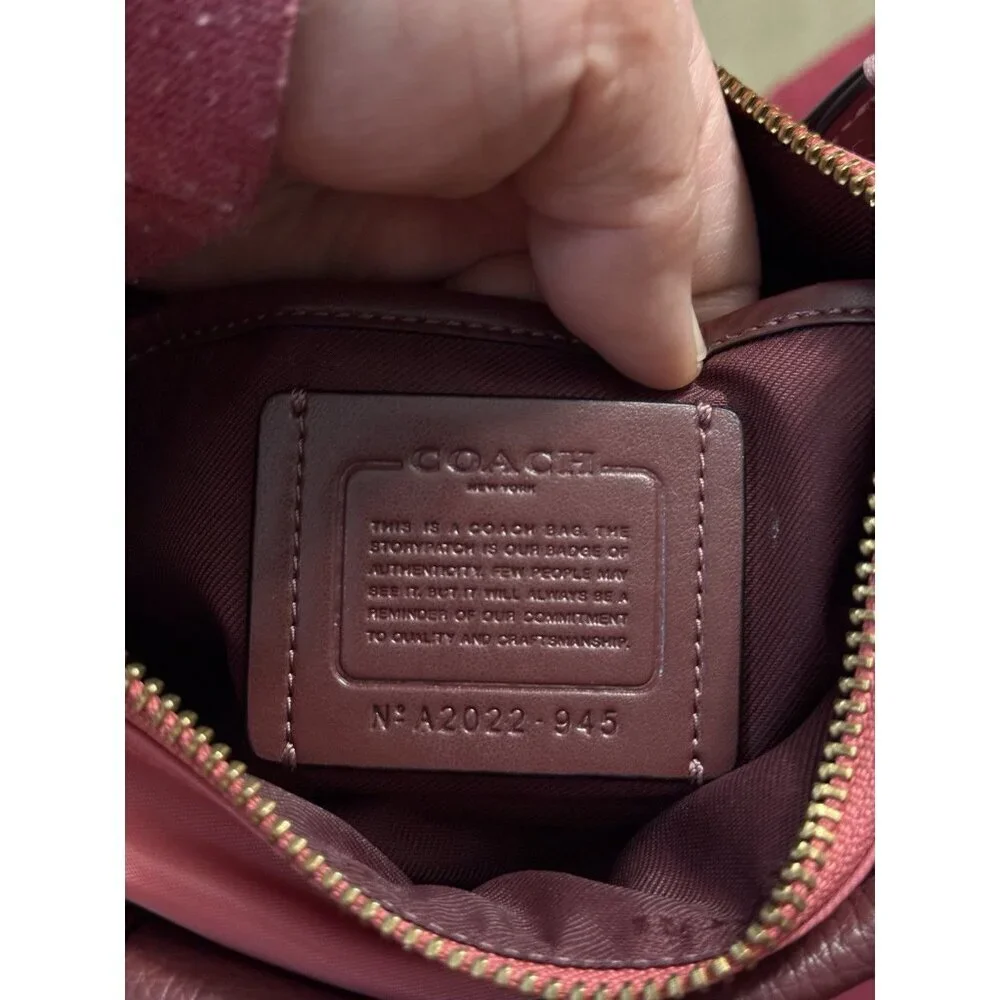 COACH Cargo Crossbody Bag Colorblock Nylon Pink Burgundy Style No 945